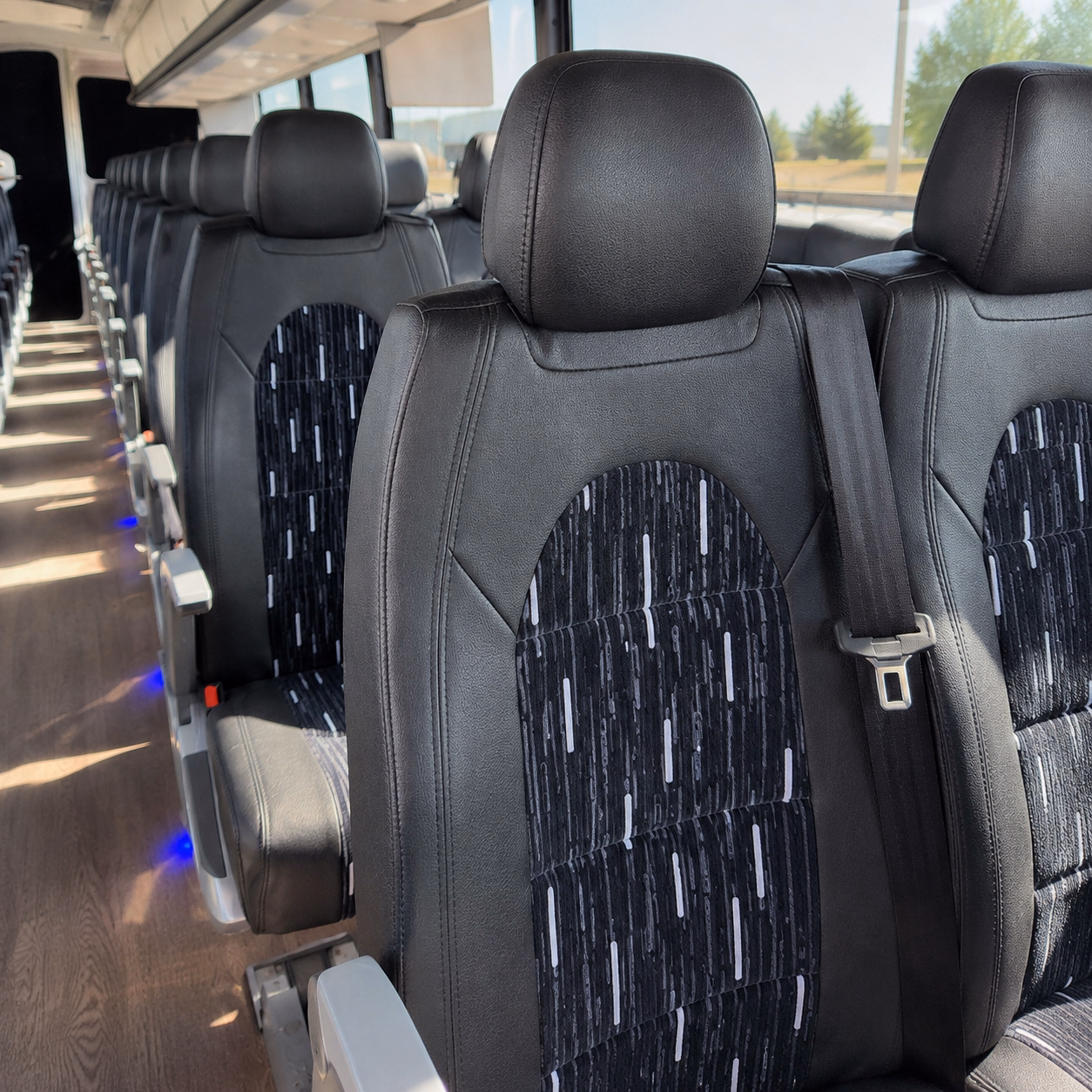 call for a charter bus to sea tac airport for military and government air travel